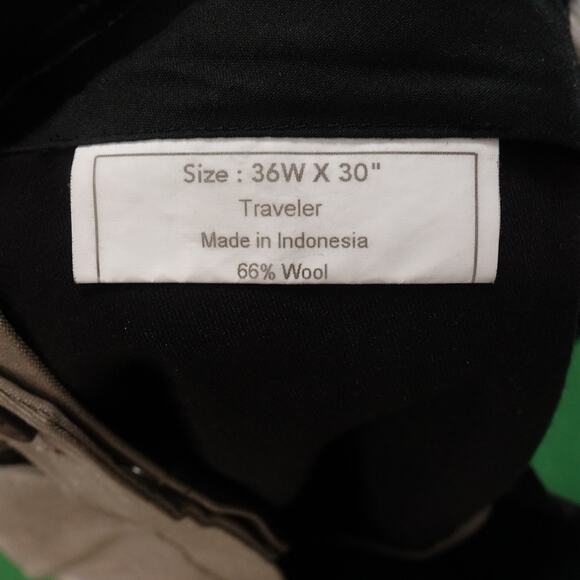 JOS A BANK TRAVELER TAILORED FIT SEPARATES FLAT FRONT DRESS PANTS 36X28 **READ - Picture 7 of 7